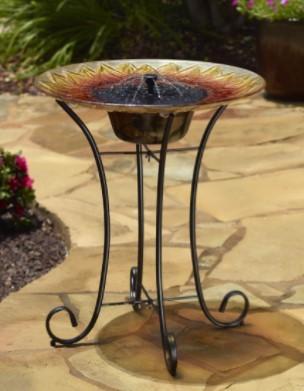 Solar Bird Bath Sunflower